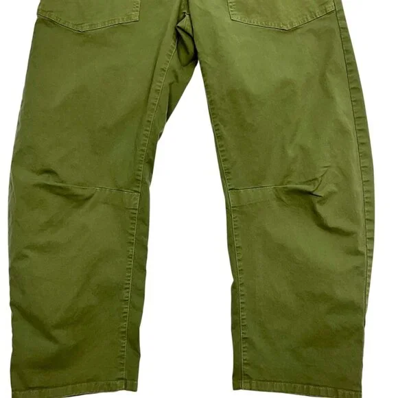 Nili Lotan Shon Pants Green Barrel Cropped Wide Leg Baggy Size 8 - Picture 3 of 10